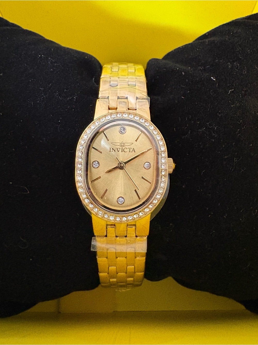 Invicta Gold-Tone Crystal Bezel Women's Bracelet Watch